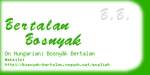 bertalan bosnyak business card