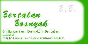 bertalan bosnyak business card